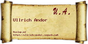 Ullrich Andor névjegykártya